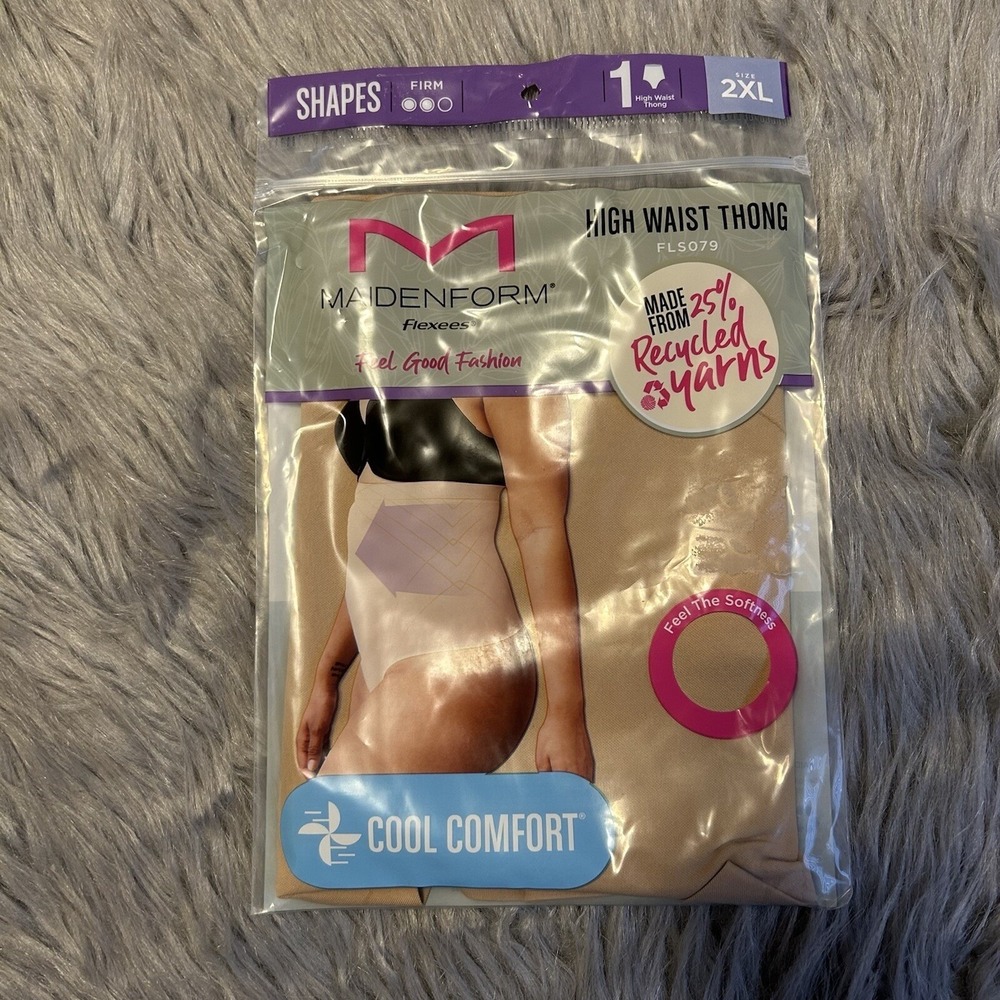 Maidenform Flexees Shapewear Women's Size 2XL High Waist Thong Soft Seamless